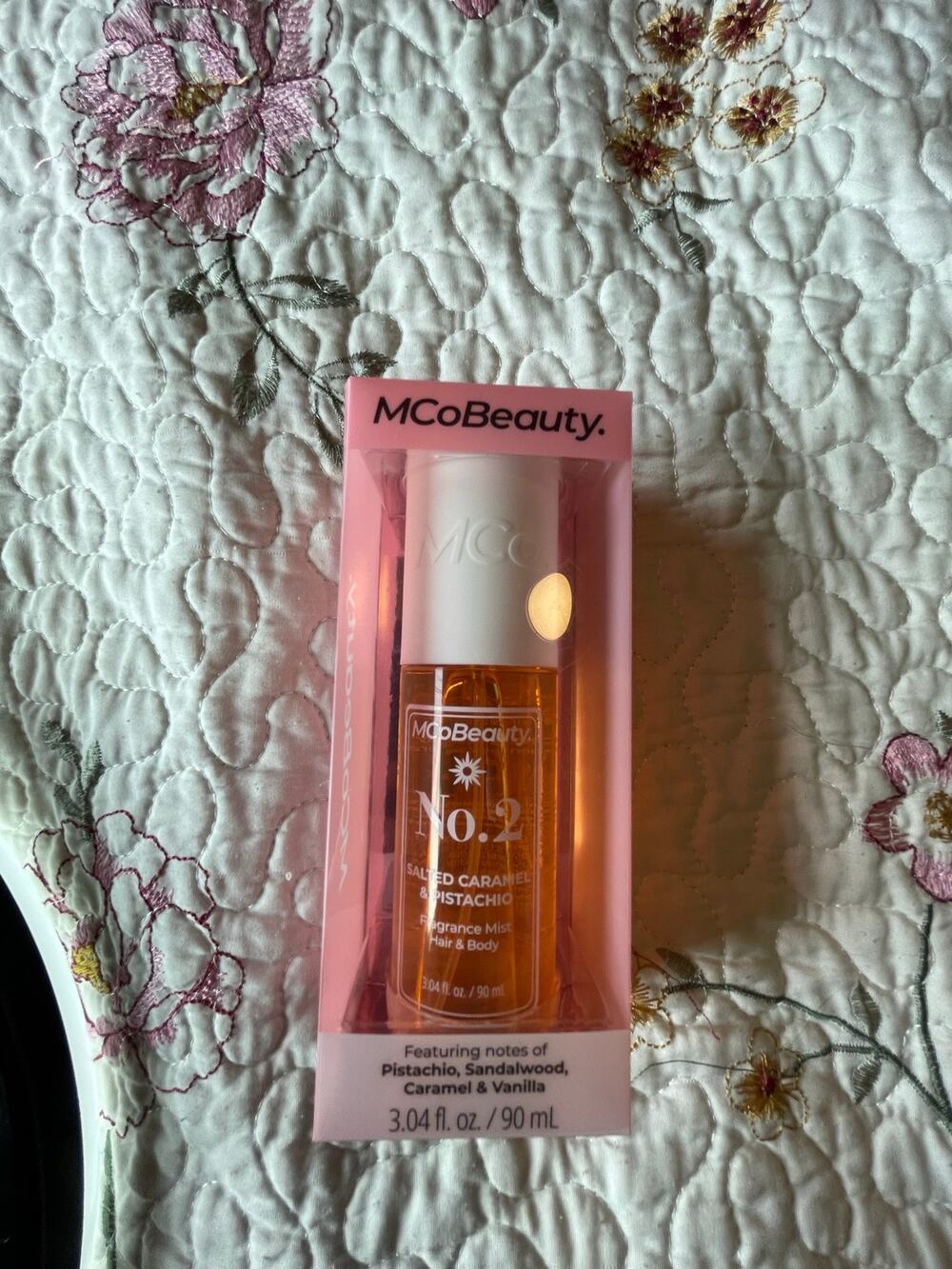 mcobeauty pistachio and salted carmel spray
